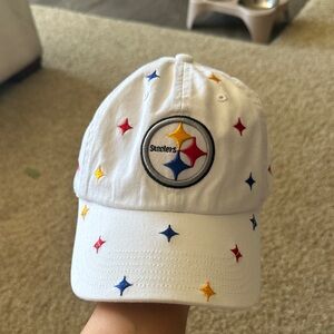 Steelers White Cap with Colorful Embroidery